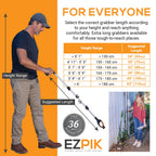 EZPIK® Grip Aid Tool Grabber Reacher + Magnets - Grabbers for Seniors, Trash Picker Upper Grabber - Trash Grabber Tool- Reacher Grabber Pickup Tool (Silver, 36″ (Pack of 2))