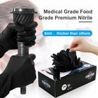FINITEX Black Nitrile Disposable Medical Exam Gloves - Case of 1000 PCS 6mil Glove Powder-Free Latex-Free Gloves (X-Large)
