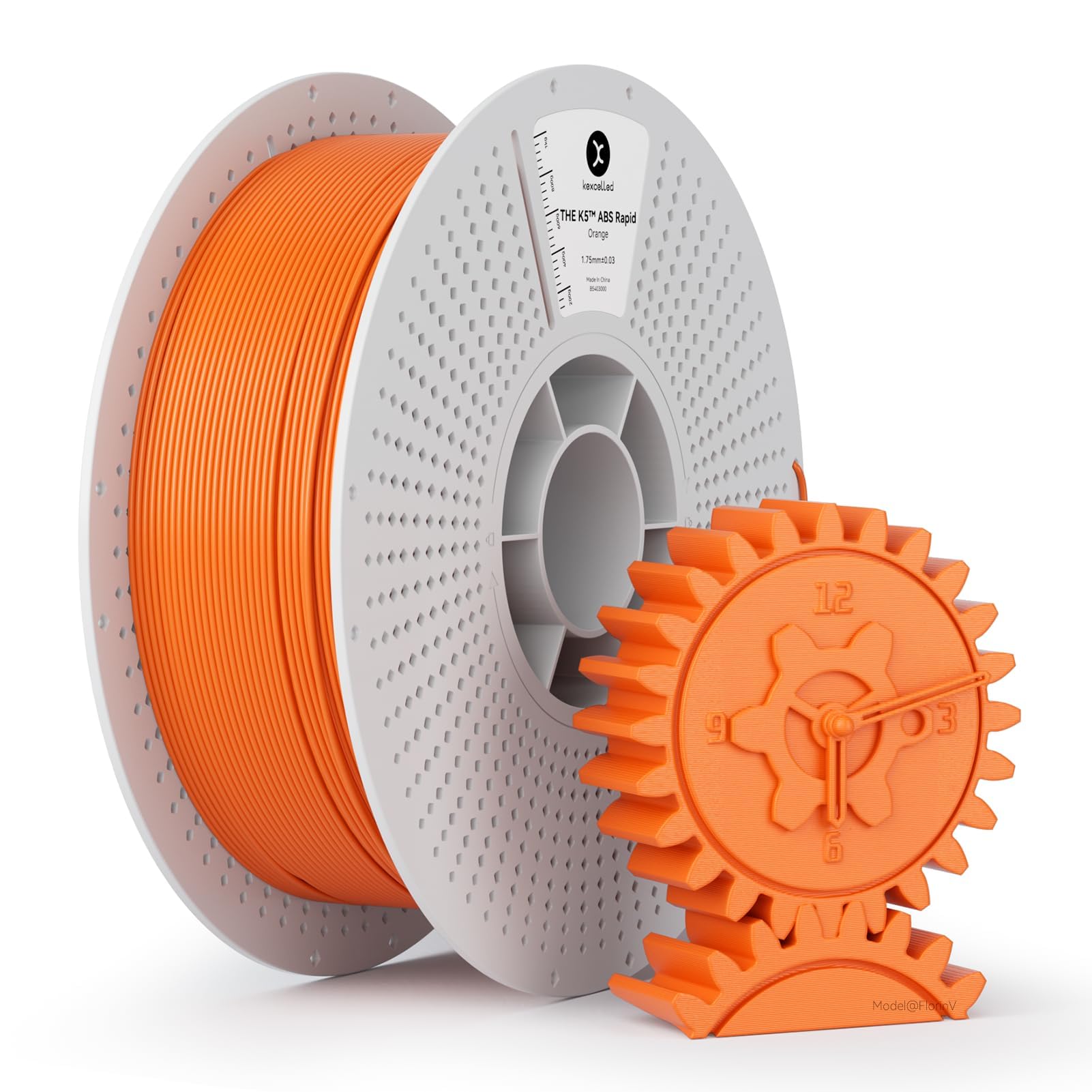 Kexcelled High Speed ABS Filament 1.75mm,500mm/s Rapid Orange ABS 3D Printer Filament for Fast Printing,Heat Resistant Highly Resistant Durable 1KG Spool (2.2 LBS)