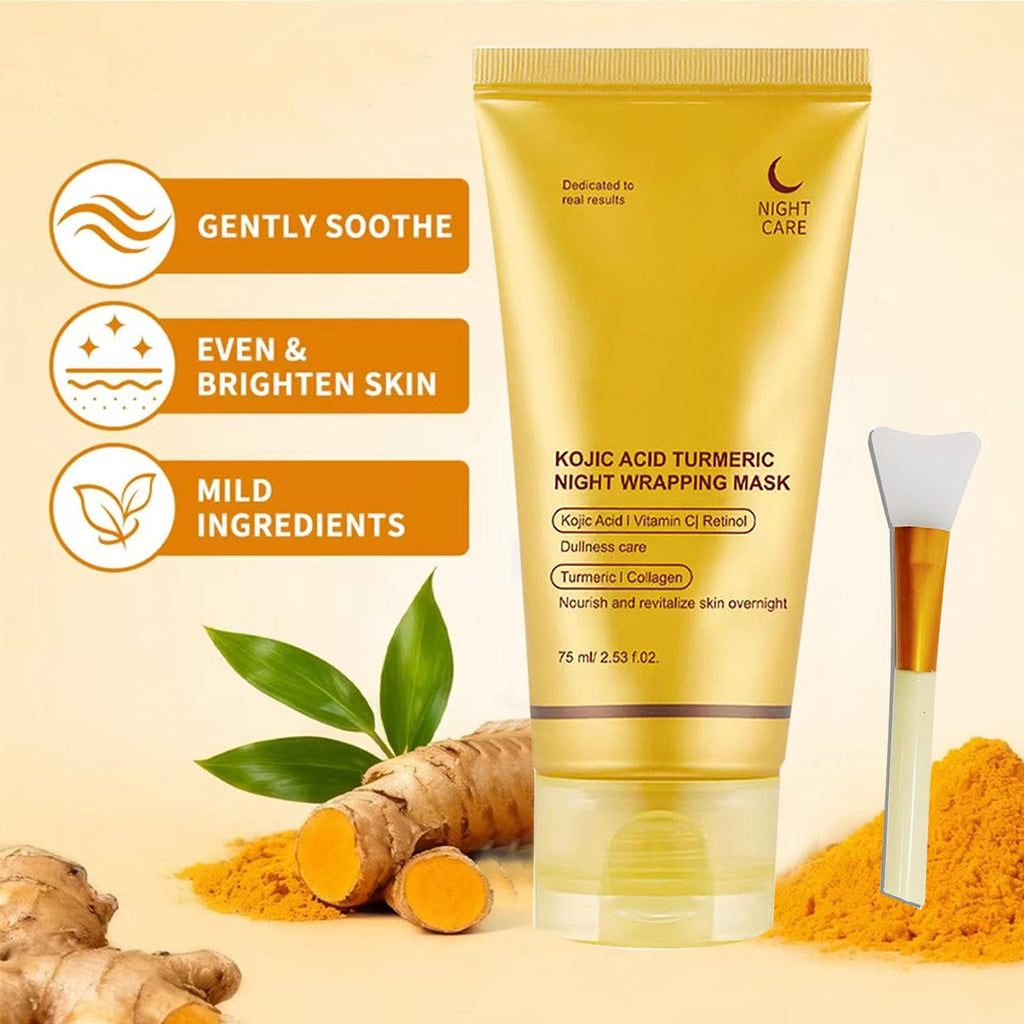 Metiplou kojic Acid Turmeric Night Wrapping Hydration Mask Brightens & Defends Against Skin, Improves Skin Texture Glowing Skin