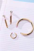 Alex and Ani Open Pencil Ring - Two Tone Nickel-Free Design, Cute Adjustable Ring, Fits Size 7, Unique School-Day Fashion for Women