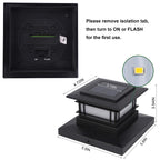 Dynaming 8 Pack Solar Post Cap Lights Outdoor with Flickering Flame Light, Fence Post Solar Lights Fit for 4x4 5x5 6x6 Vinyl/Wooden Posts, High Brightness SMD LED Lighting Decor for Garden Deck Patio