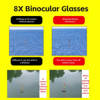 Hands Binocular Glasses, 8X Professional Binocular Glasses for Fishing, Bird Watching, Sports, Concerts, Theater, Portable Telescope Opera Glasses with 2 Polarized Lenses