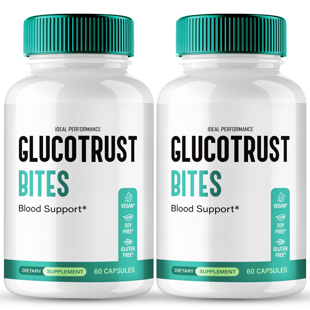 Gluco Trust Bites Capsules, Official Gluco Trust Bites Blood Support Supplement Pills, Maximum Strength, Natural Healthy Circulation & Stable Levels, Advanced Formula Reviews (2 Pack)