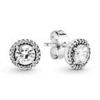 PANDORA Round Sparkle Stud Earrings - Classic Earrings for Women - Great Gift for Women - Made with Sterling Silver & Cubic Zirconia, With Gift Box