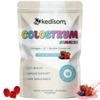 KEDISOM Colostrum Gummies, Grass Fed Colostrum Supplement, 90 Bovine Colostrum Gummies, 45 Servings, Mixed Berry, Sugar-Free
