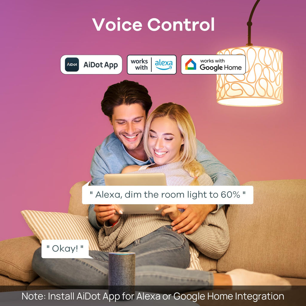Linkind Smart Light Bulbs, Work with Alexa, Google Home, AiDot