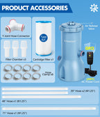 KimFilter Pro Series 1000 GPH Above Ground Pool Filter Pump, Powerful Pool Cartridge Filter Pump, Water Circulation and Filtration System -Improved Water Clean & Clarity, Pools Pumps Above Ground-Blue