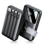 HELLEE 15000mAh Portable Charger Power Bank, 45% Smaller Built-in 4 Cables
