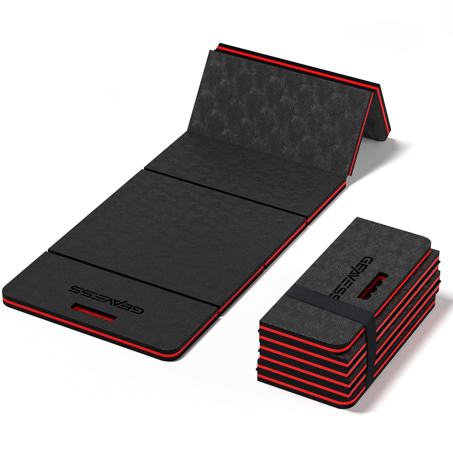 GEAVESS Foldable Kneeling Pad, 47.2" Large Supportive Mechanic Mat with Handle & Storage Strap, Extra Thick Comfortable Foam Knee Pad for Gardening, Garage, Workshop Repairing