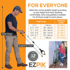 EZPIK Pro 32" Foldable Grabber Reacher Tool for Seniors - Grabbers for Elderly Reaching Tool Heavy Duty Pickup Trash Picker Upper Equipment - Claw Grabber Stick for Reaching Aids, Weed Gripper