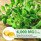 Oregano Oil Capsules Organic, (2 Pack) Oil of Oregano with Black Seed Oil, 2 in 1 6000mg, Natural Defense Supplement, Non-GMO, Easy to Swallow