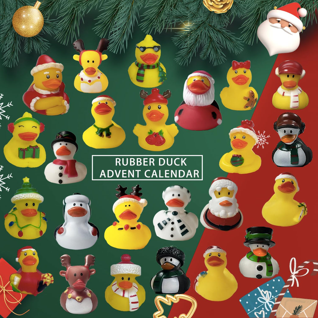SQZUWIT 2026 Christmas Advent Calendar Rubber Ducks 24 Days Kids Gift