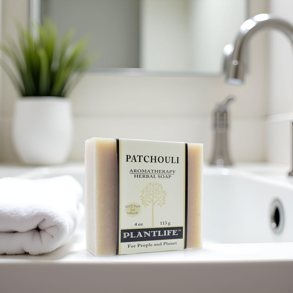 Plantlife Patchouli 6-pack Bar Soap - Moisturizing and Soothing Soap for Your Skin - Hand Crafted Using Plant-Based Ingredients - Made in California 4oz Bar