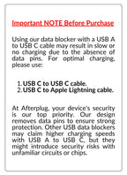 Afterplug USB C to C Data Blocker, Anti Juice Jacking, for Charge Only, Case Friendly Design, Support up to 240W PD Charging (2-Pack), Red