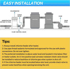 CL200 Inline Automatic Pool Chlorinator Feeder, Compatible with Hayward CL200 In-Ground Pools, Fits 1-1/2" Inner & 2" Outer Thread PVC Pipe, Large Capacity Chlorine Tablet Dispenser