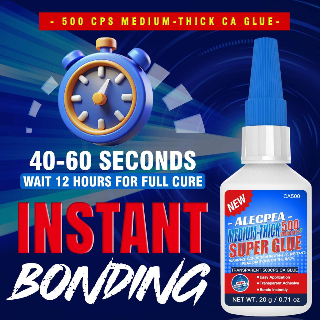 ALECPEA Medium-Thick CA Glue (500 CPS) 20g - Instant Bond Adhesive