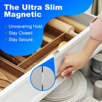 10 Pack Magnetic Cabinet Door Catch, Ultra Thin Cabinet Door Magnets, Adhesive Drawer Magnets to Stay Closed, Stainless Steel Cabinet Latch Easy to Install with Double Sided Tape, Thickness 0.08in