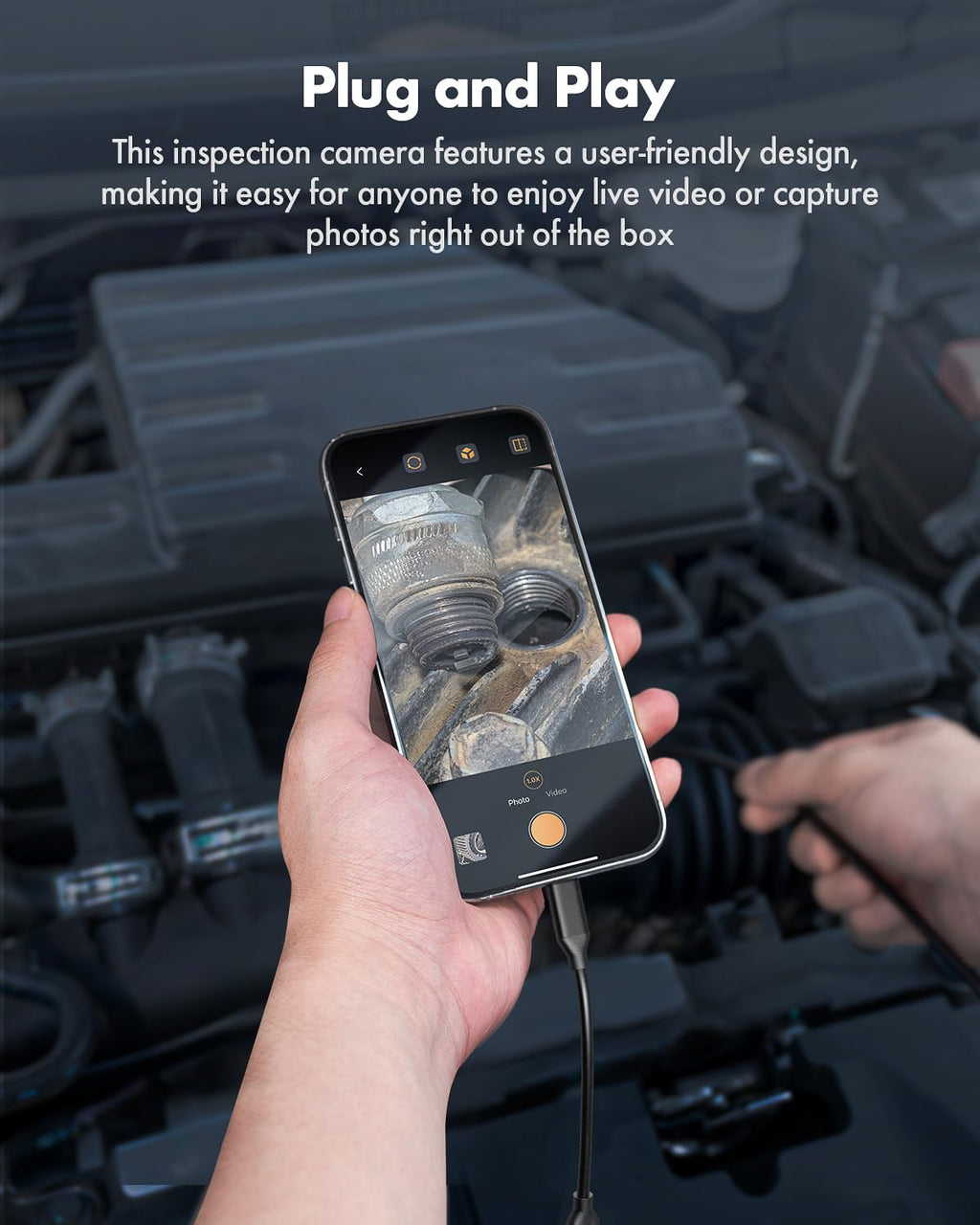 Anykit Endoscope Camera with Light, 1920P HD Borescope
