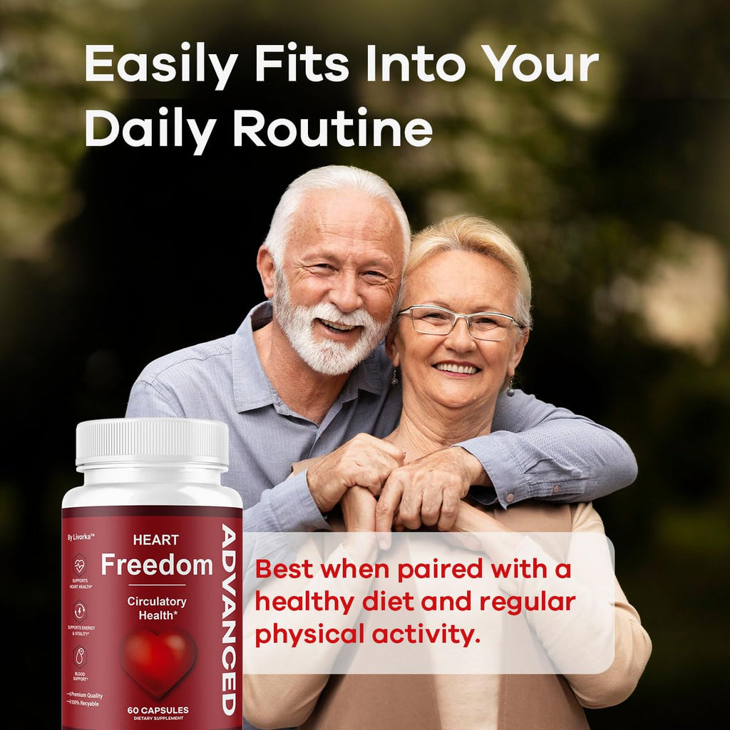 (2 Pack) Heart Freedom - Heart Freedom Capsules, Official HeartFreedom Pills All Natural Ingredients - Maximum Strength, Premium Advanced Formula Support Health & Wellness, 120 Capsules for 2 Months