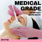BEASTEK Nitrile Disposable Gloves, 4 mil Powder-Free Latex-Free Medical Food Grade Cleaning Esthetician Glove, 100 Pcs (Small)