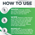 Optase Tea Tree Oil Eyelid Cleansing Wipes - Daily Hygiene & Relief from Blepharitis, Tired and Dry Eyes - 3x20 Pack