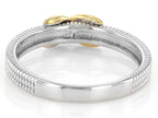 JTV Sterling Silver & 18k Yellow Gold Over Sterling Silver 5mm Polished & Textured Infinity Ring