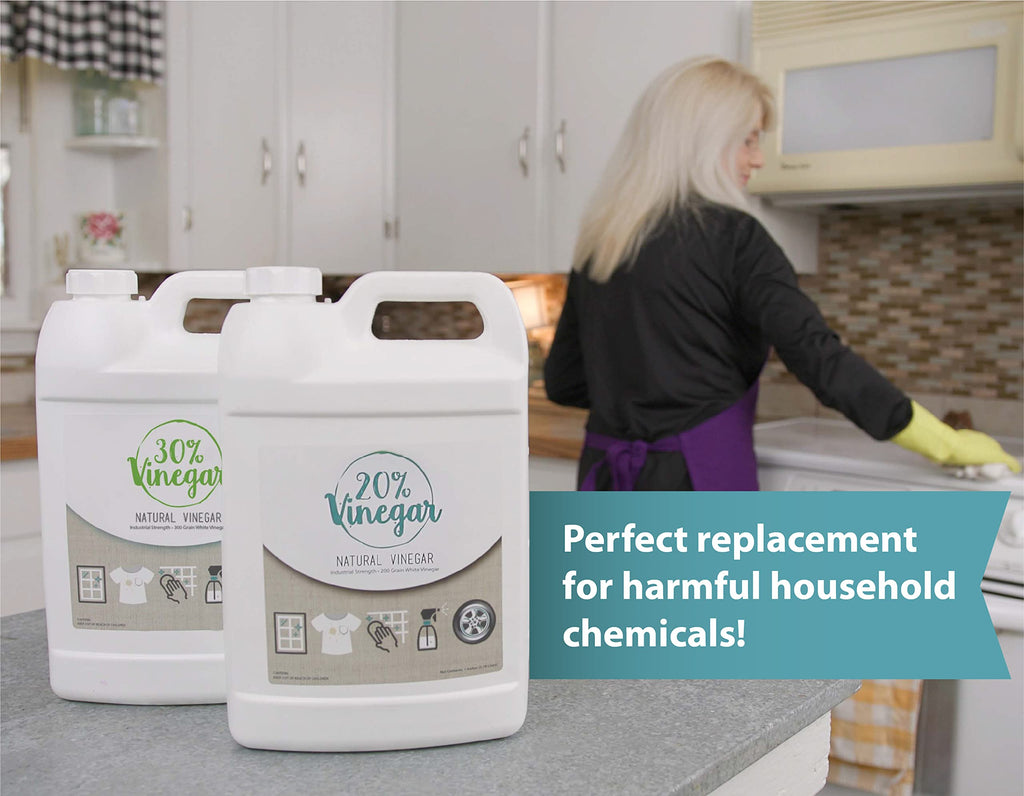 20% Professional Grade Concentrated Vinegar | Dilutes to 4 Gallons of Multipurpose Cleaning Vinegar | 4x Power Vinegar | Hundred's of Industrial & Home Uses