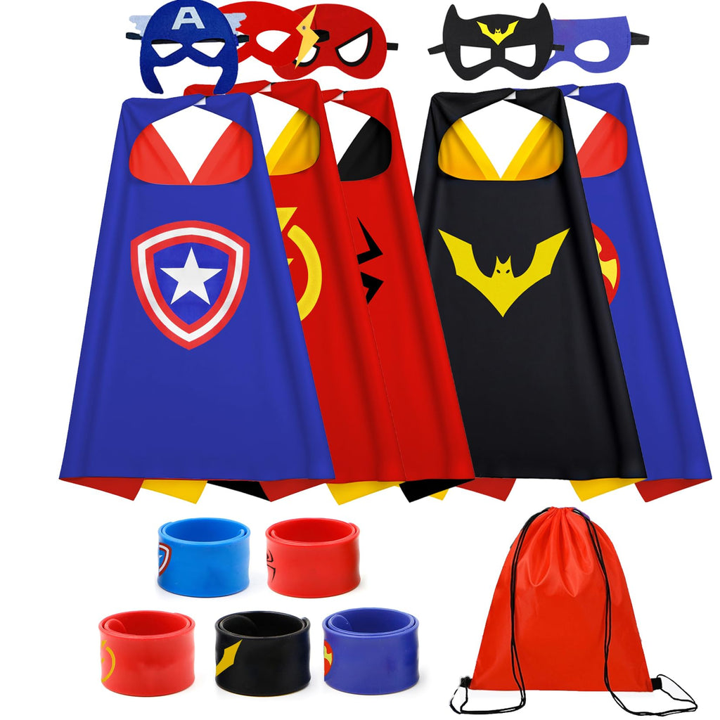 KARAZZO Kids Capes Set and Wristbands Boys Costumes for Halloween Christmas Cosplay Dress Up (5-PACK CAPES SET)