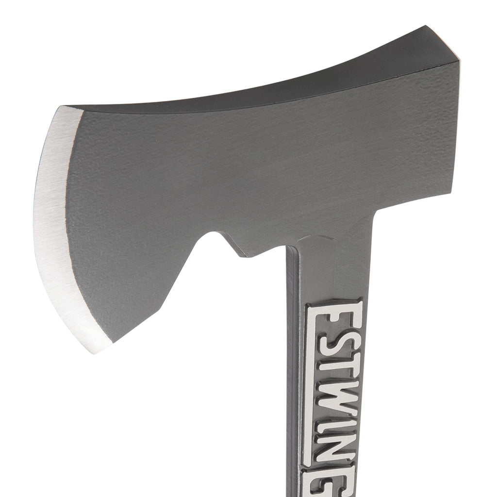 ESTWING Camper's Axe - 14" USA Made Black Hatchet with Tent Stake Puller & Hi-Vis Orange Shock Reduction Grip - EO-25A