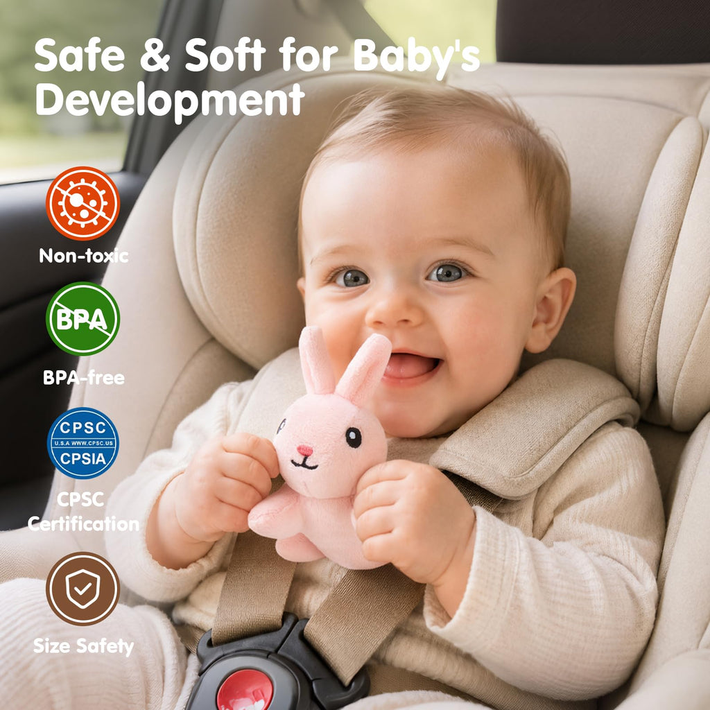 hahaland Baby Toys 6-12 Months, Jungle Plush Animal Set with Sounds & Words