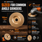 Tungsten Carbide Cutting Wheel, Angle Grinder Polishing Pad, 3PCS Heavy-Duty Wood Carving Disc Set for 4" & 4-1/2" Grinders, Woodworking Attachment for Cutting, Shaping, Sanding(3*Flat Surface)