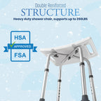 Dr.Kays Shower Chair for Inside Bathroom 350 lbs Shower Stool with Adjustable Height, Portable Heavy-Duty Bath Bench Padded Seat for Inside Tub Bathroom Chair for Elderly and Disabled FSA/HSA Eligible