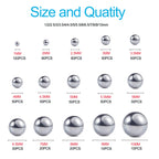 Breezliy 690 Piece 1-10mm 15 Sizes Metric Precision 304 Stainless Steel Assorted Loose Bicycle Bearing Steel Ball Assortment Kit