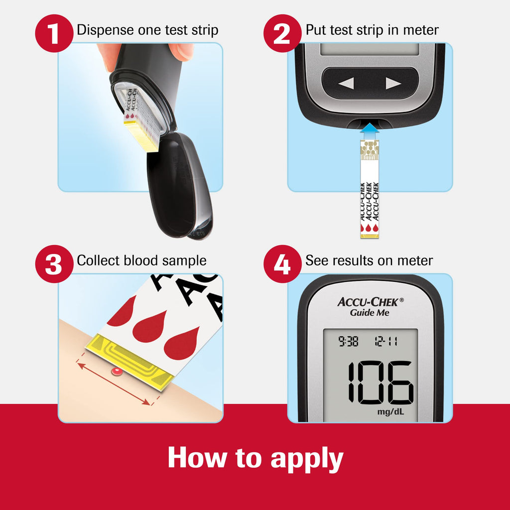 Accu-Chek Guide Glucose Test Strips for Diabetic Blood Sugar Testing (Pack of 50)