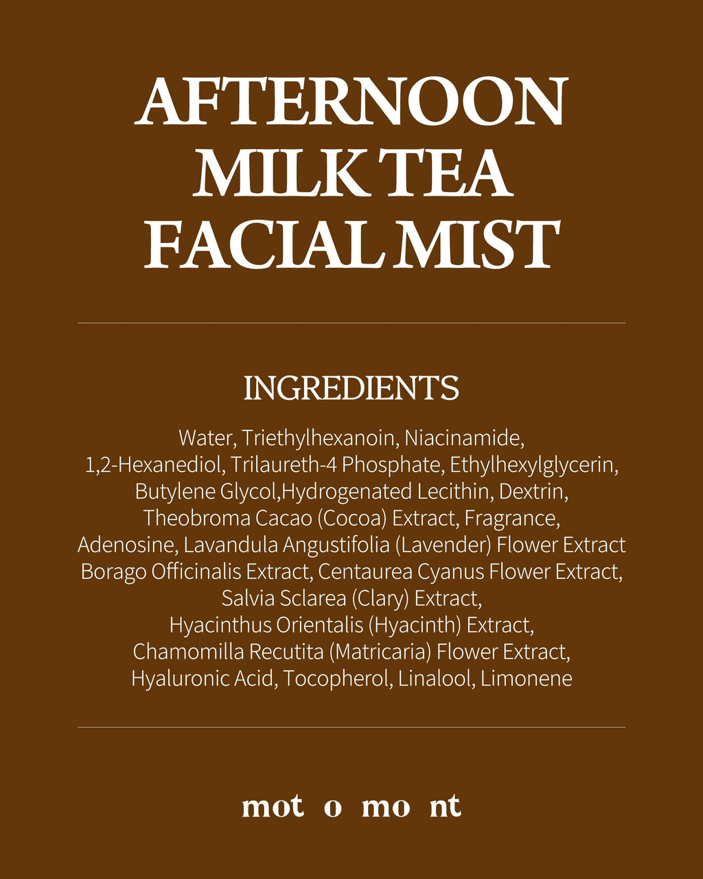 Motomont Milk Tea Dewy Skin Mist | Ultra Hydrating Facial Mist | 2X Moisturizing Makeup Setting Spray, Korean Skincare 3.38 fl oz