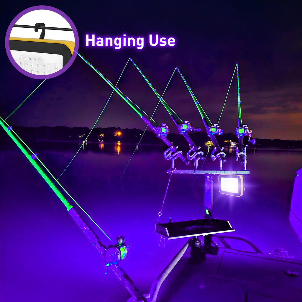 CREPOW Rechargeable LED Black Light, Battery Powered Portable Blacklight, 400nm LED Flood Light Black Lights, Neon Glow Party, Blacklight Catfishing, Halloween, Glow in The Dark Decoration 2 Pack