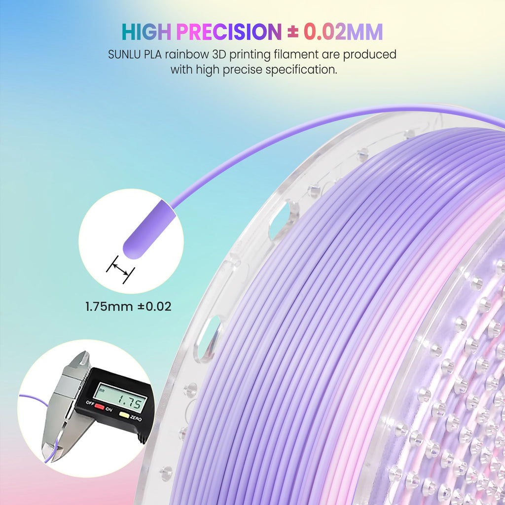 SUNLU 4KG Rainbow PLA Filament Bundle Multicolor, 4kg in Total