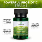 Swanson L. Reuteri Probiotic Plus w/L. Rhamnosus L. Acidophilus & FOS Prebiotic Digestive Support - Promotes Gut Health w/ 7 Billion CFU per Capsule - (30 Veggie Capsules) (4 Pack)