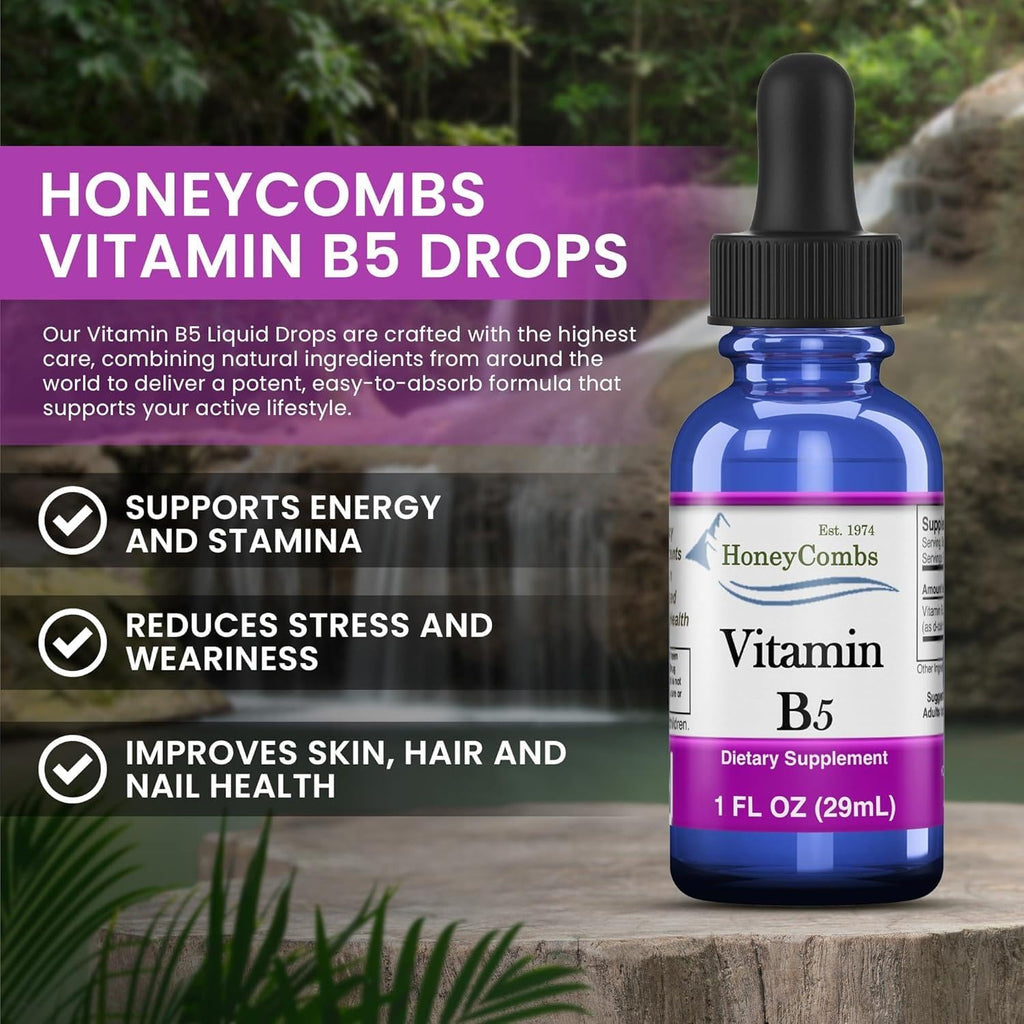 HoneyCombs Vitamin B5 Extract Alcohol Free (Liquid), 1 oz