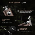 5-in-1 Torch Lighter with Triple Jet Flame, Built-in Tool, Punch, Holder, and Draw Enhancer Tool, Windproof Cool Lighters with Gift Box for Men, Refillable Butane Lighter for Candle, Travel