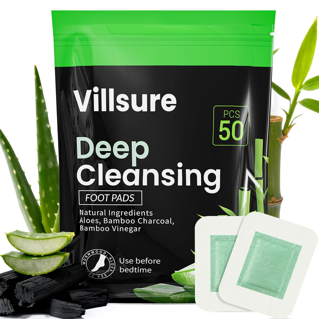 Villsure Deep Cleansing Foot Pads, 50 Pads Bamboo Foot Pads,Use during sleep. It is a good gift for family members