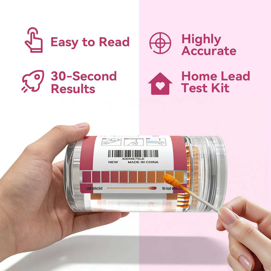 AssuTest Lead Test Kit: 30 High-Sensitivity Lead Test Swabs for Dishes Paint Ceramics Toys Jewelry Metal Wood & All Surfaces Results in 30 Seconds Reliable Lead Testing Solution