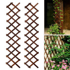 2Pcs Expandable Garden Trellis, 13" x 68" Thickened Wooden Lattice Trellis for Climbing Plants Outdoor Ivy Vine Rose Clematis for Garden Fence Wall Patio Room Decor (2Pcs Brown)