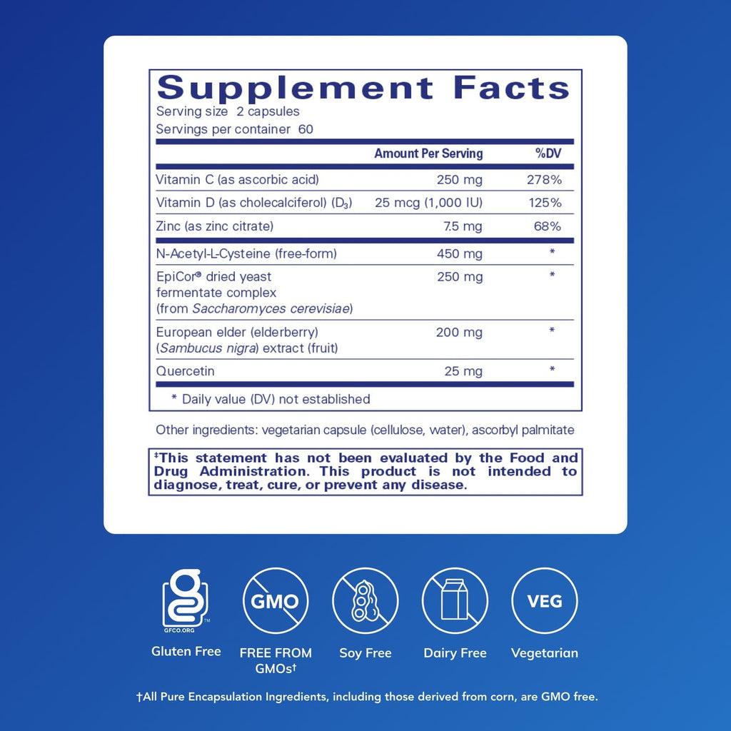 Pure Encapsulations PureDefense with NAC | Enhances First-Line Immune Defense and Upper Respiratory Health* | 120 Capsules