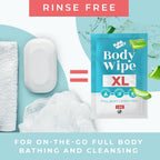 Wet Wipes Enhanced with Vitamin E and Aloe Vera | Face Wipes, Body Wipes for Adults Fragrance Free, Shower Wipe for Women & Men, Mini Travel Essentials (40 Individually Wrapped)