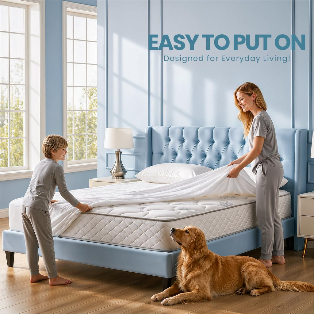 Waterproof Full Size Mattress Protector fits Upto 15" Deep Pocket