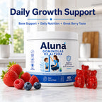 Aluna Gomitas De Crecimiento De Altura, Growth Gummies, Red Berry Flavor, Vitaminas, 60 Gummies