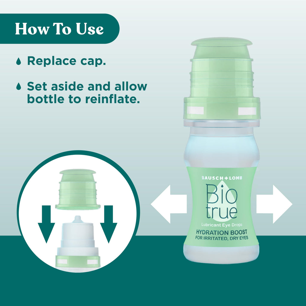 Biotrue Hydration Boost, Preservative-Free Eye Drops for Dry Eyes, Instantly Moisturizes, Rehydrates, Contact Lens Friendly, Refresh & Relieve Eye Irritation, 0.33 FL Oz (Pack of 1)