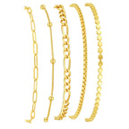 Striviio Gold Bracelets for Women, 14K Gold Plated Stackable Bracelet Stack Set Adjustable Charm Paperclip Chain Snake Link Layered Waterproof Jewelry Sets Gifts